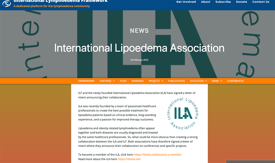 International Lipoedema Association - International Lymphoedema Framework 2022-08-25 15-51-00